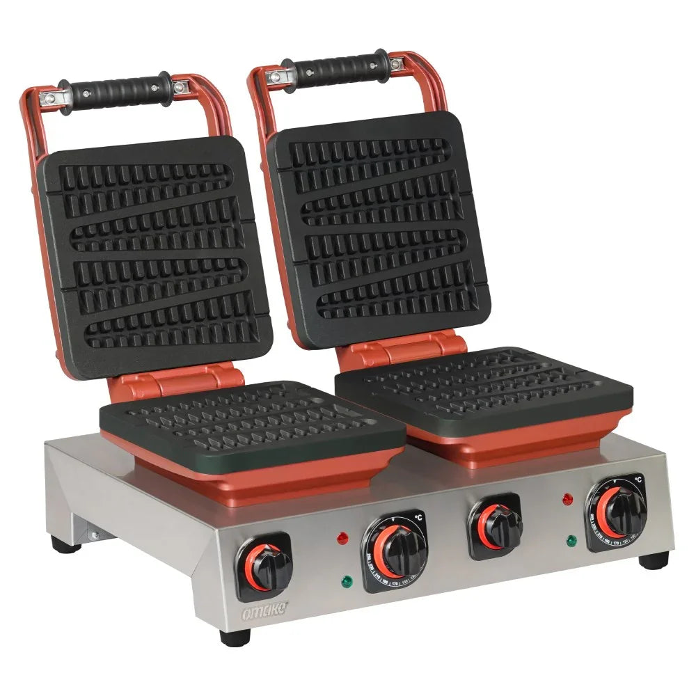 Omake WFL21.E22.1101 Çiftli Kare Waffle Makinesi Çubuklu Çam Model, Zamanlayıcılı, Elektrikli - Mutbaka Endüstriyel Mutfak Ekipmanları