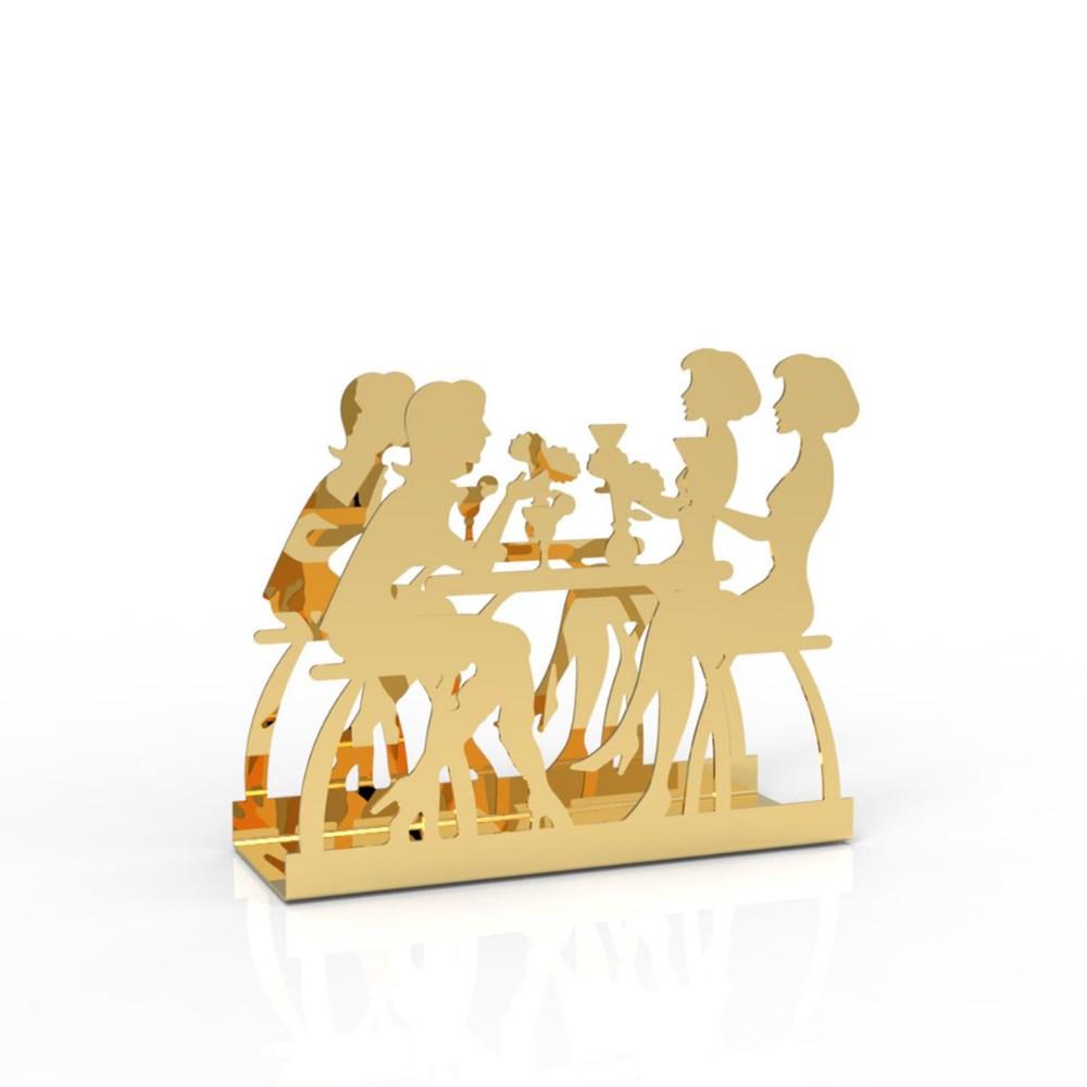 Decorelax Sohbet Temalı Gold Metal Peçetelik