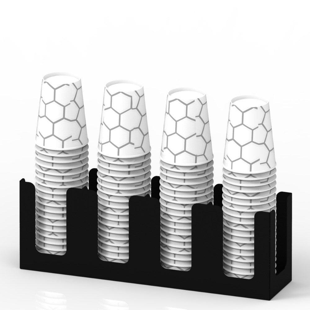 Decorelax 14 Oz Kapasiteli 4 Bölmeli Metal Karton Bardaklık - Kahve Dükkanları ve HORECA İçin Mükemm - Mutbaka