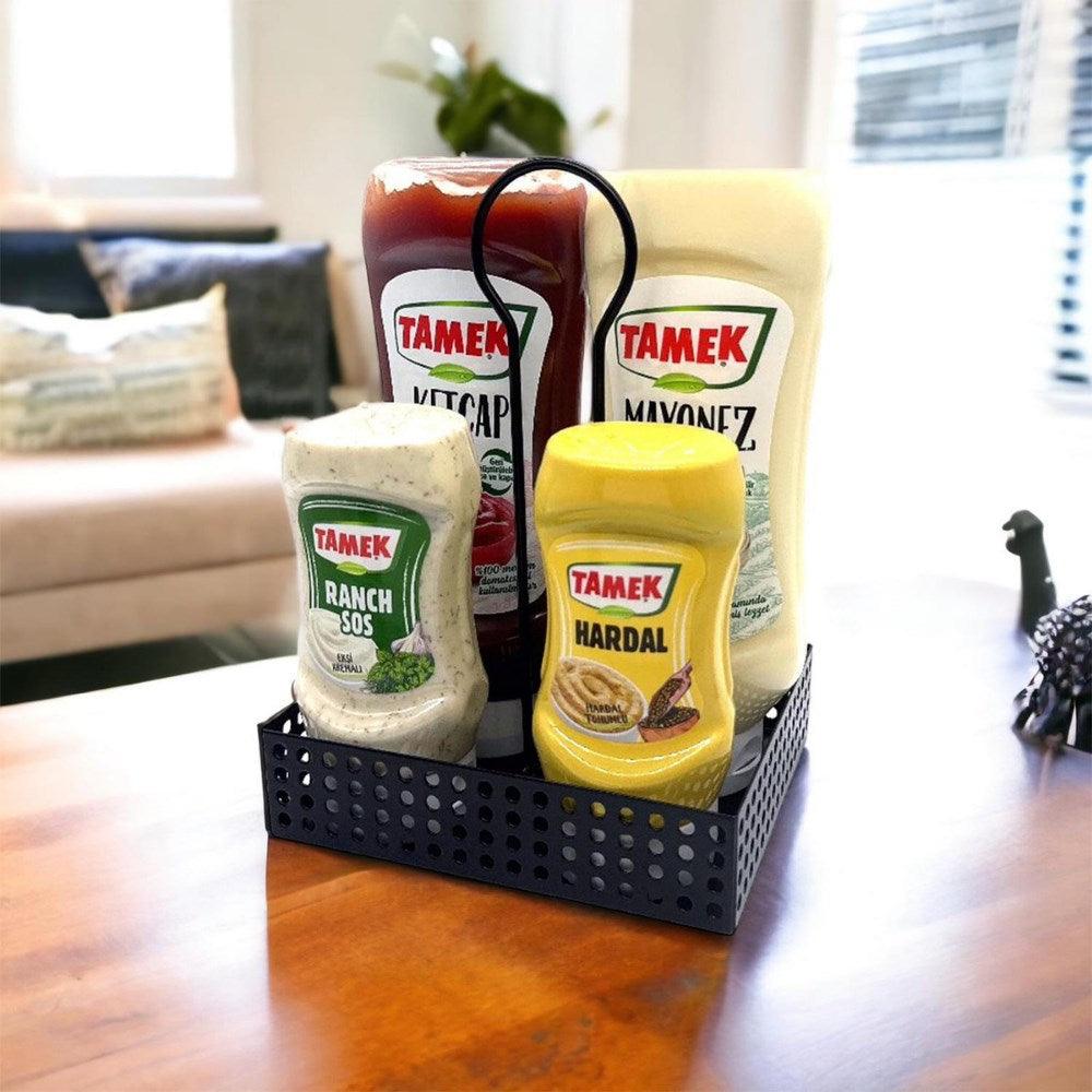 Decorelax Modern Metal Sosluk ve Yağlık Standı - Cafe Restaurant Masa Düzenleyici MODEL-1