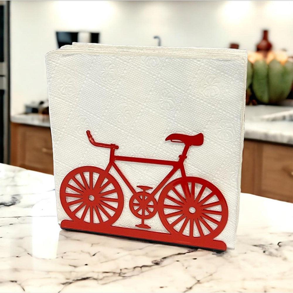 Decorelax Bisiklet Temalı Kırmızı Metal Peçetelik