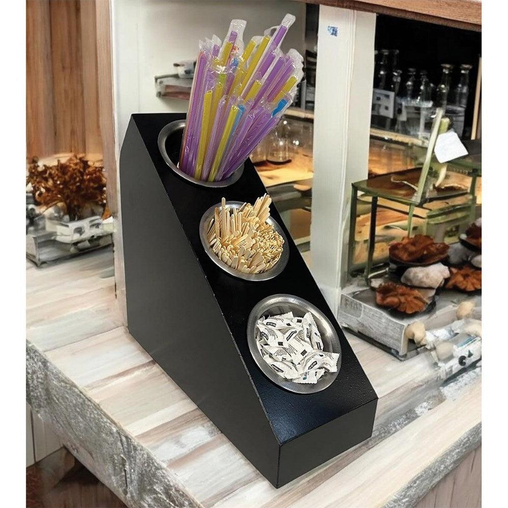 Decorelax 3 Katlı Pipetlik Karıştırıcı Şeker Çatal Bıçak Kaşıklık Organizer Kafe Restoran Ürün Düzen - Mutbaka