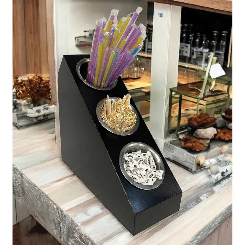 Decorelax 202102900287 3 Katlı Pipetlik Karıştırıcı Şeker Çatal Bıçak Kaşıklık Organizer