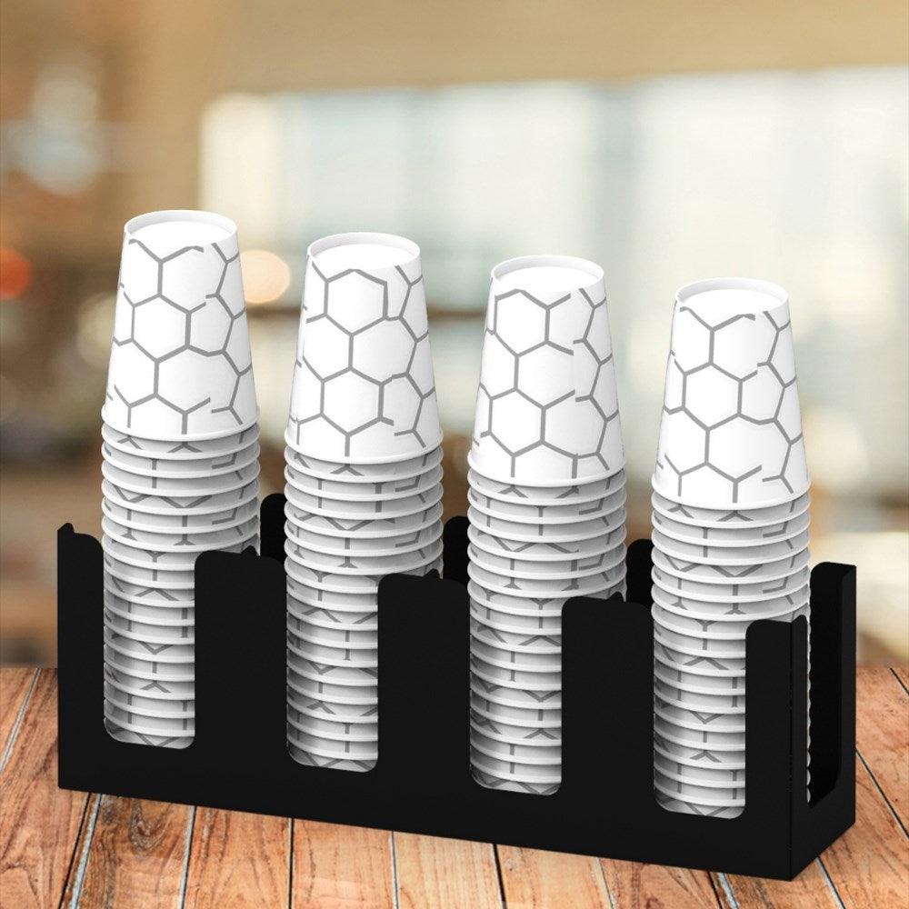 Decorelax 14 Oz Kapasiteli 4 Bölmeli Metal Karton Bardaklık - Kahve Dükkanları ve HORECA İçin Mükemm - Mutbaka