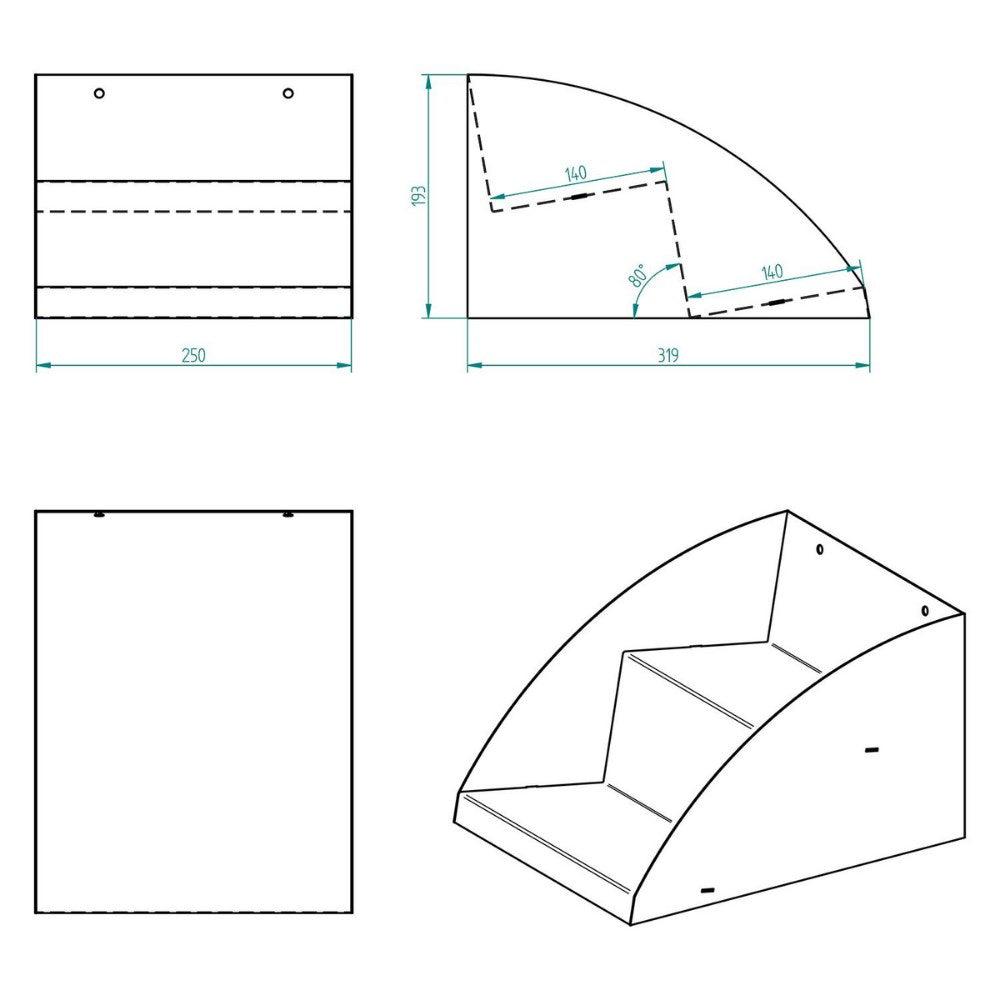Decorelax Kasa Önü , Bar Önü ,Tezgah Önü Aperatif Standı , Tezgah Önü Organizer Raf 25 Cm 2 Katlı
