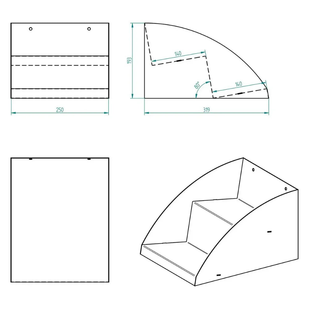 Decorelax 202102900075 Tezgah Önü Organizer Raf 25 Cm 2 Katlı Model Siyah