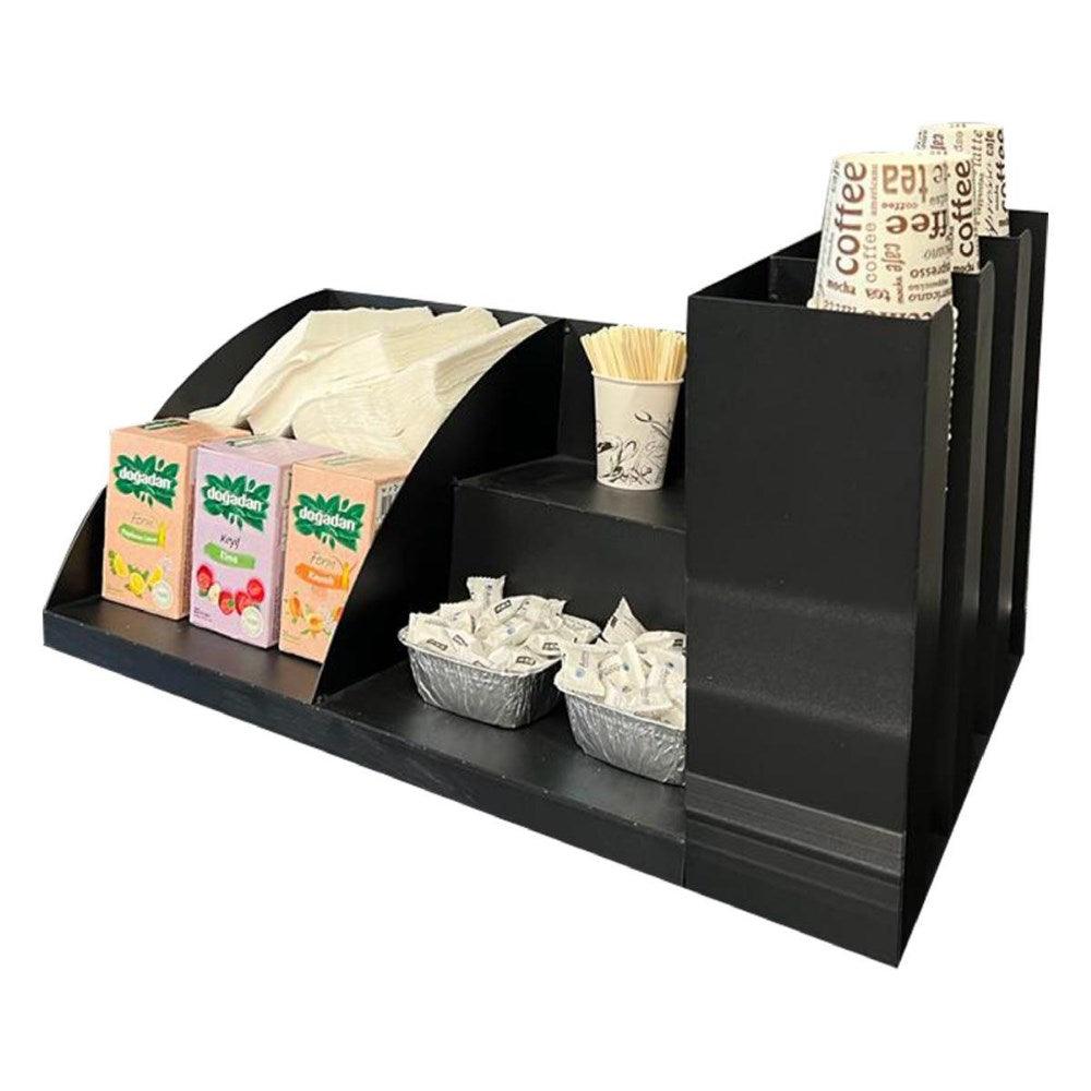 Decorelax Çay & Kahve + 3 Bölmeli Karton Bardaklık Organizer Stand Set