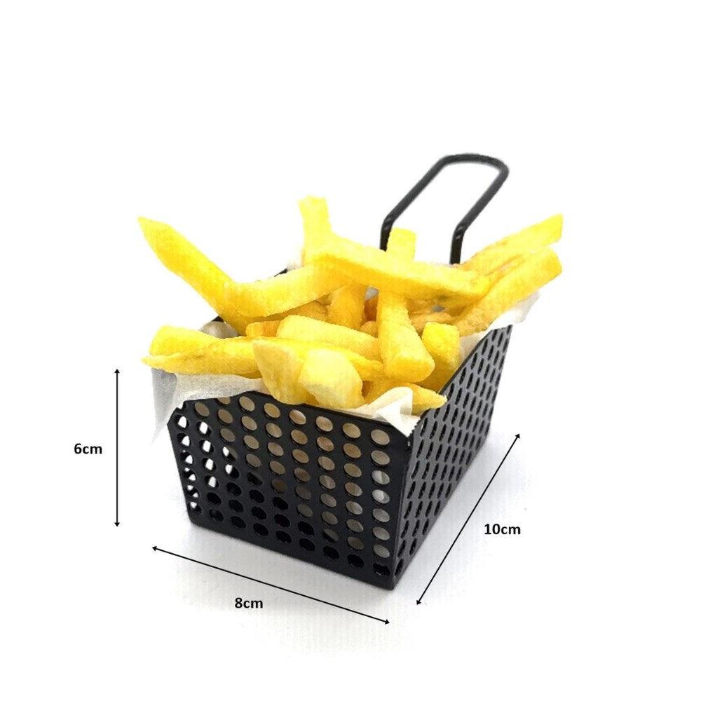 Decorelax 4 Adet Şık Patateslik ve 1 Pratik Sosluk - Siyah Cafe Sunum Seti Model-1