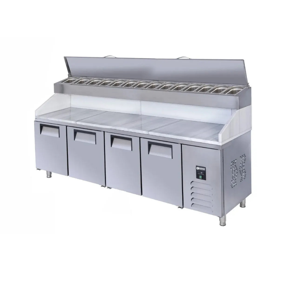 Iceinox PTS HM 650 CR Make Up Buzdolabı, Mermer Üst Tablalı (HM Serisi), 650 L, SS430, 4 Kapılı