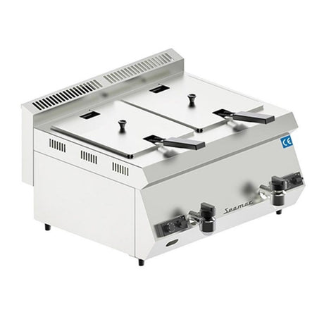 Seamac SFG16 Özel Seri Çift Kapaklı Fritöz Gazlı 8+8 L
