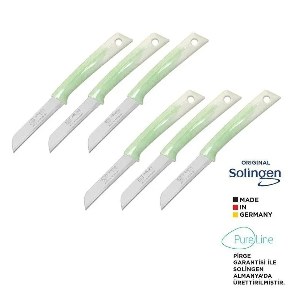 Pirge PRG21504-21 Pure Line Solingen Meyve Bıçağı Seti 6'lı Açık Yeşil - Mutbaka Endüstriyel Mutfak Ekipmanları