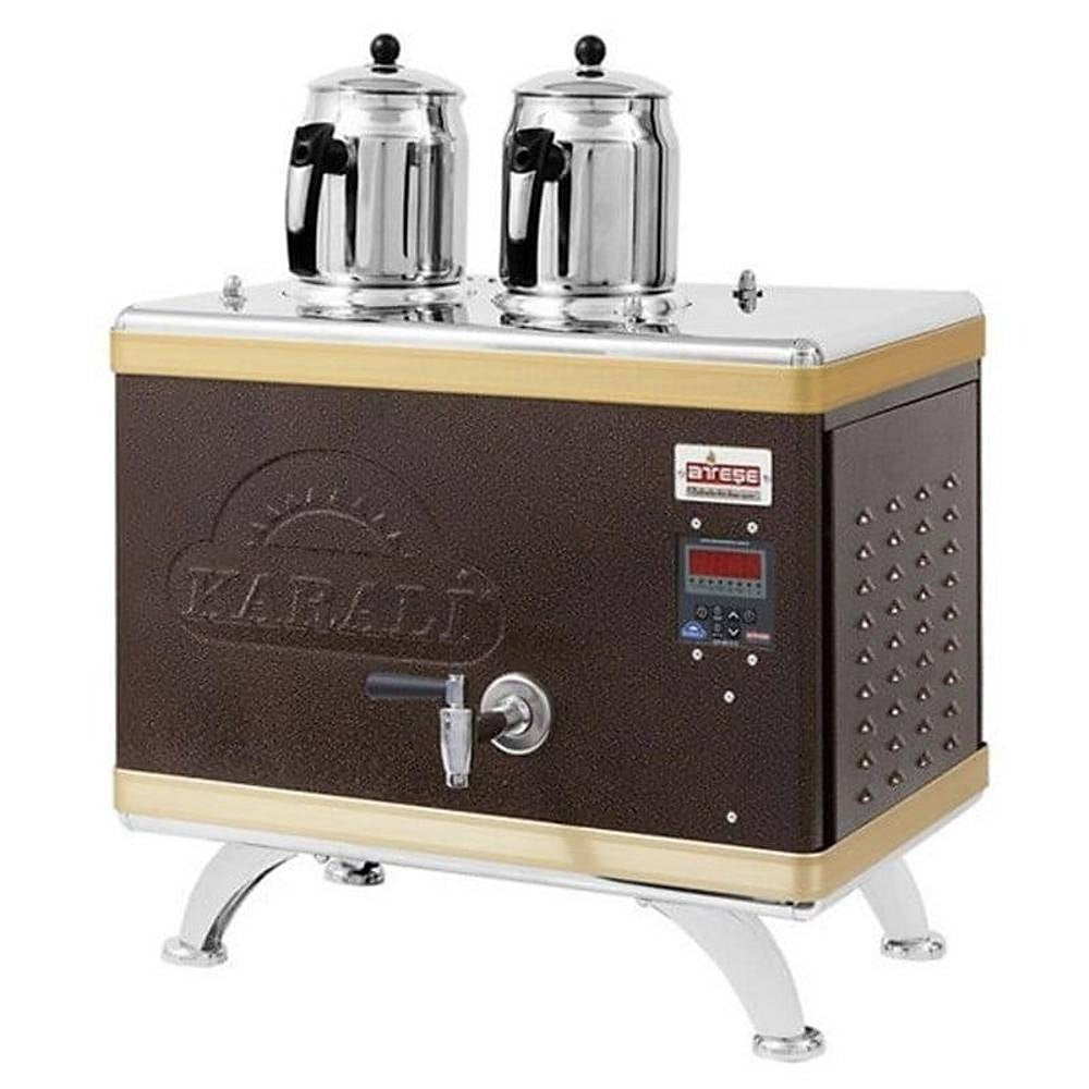 Ateşe TCSGE02 Titanium Compact Akıllı Dijital Çay Kazanı, Gazlı & Elektrikli, 2 Demlik Kapasiteli, Statik