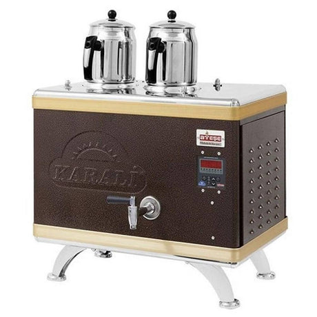 Ateşe TCSGE02 Titanium Compact Akıllı Dijital Çay Kazanı, Gazlı & Elektrikli, 2 Demlik Kapasiteli, Statik