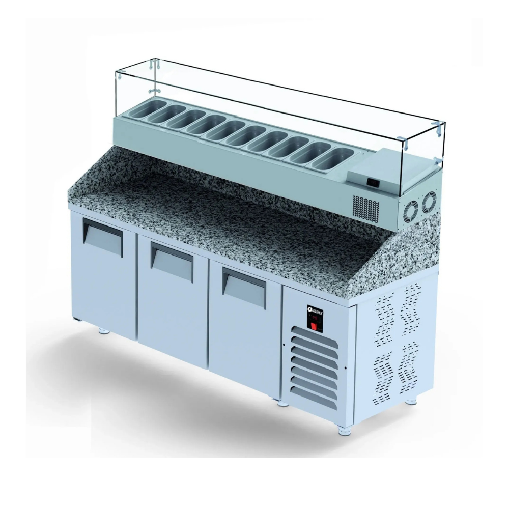Iceinox PTS GR 515 Make Up GN Buzdolabı, 40x60 Tepsi Kapasiteli, 515 L, SS304, 3 Kapılı