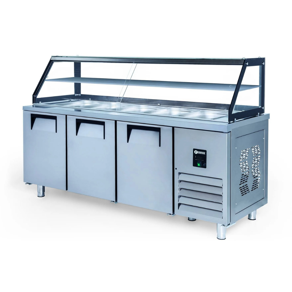 Iceinox STS-G 515 CR Servis Buzdolabı, Camlı, 515 L, SS430, 3 Kapılı
