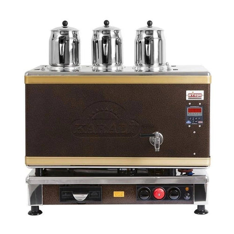 Ateşe TSGE03 Titanium Akıllı Dijital Çay Kazanı, Gazlı & Elektrikli, 3 Demlik Kapasiteli, Statik