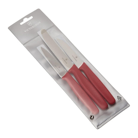 Victorinox VT 5.1111.3 Soyma Bıçağı Seti 3 Adet Kırmızı - Mutbaka Endüstriyel Mutfak Ekipmanları
