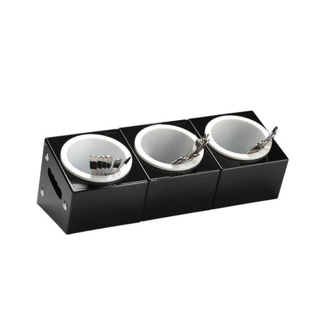 Zicco Polikarbon Çatal Kaşık Standı 3 Gözlü, 48x18x18 cm Siyah - Mutbaka