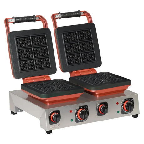 Omake WFL21.E22.0301 Çiftli Kare Waffle Makinesi Brüksel 3x5 Mini Model, Zamanlayıcılı, Elektrikli