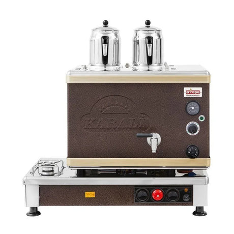 Ateşe SAGE02 Silver Otomatik Çay Kazanı, Gazlı & Elektrikli, 2 Demlik Kapasiteli, Bakır