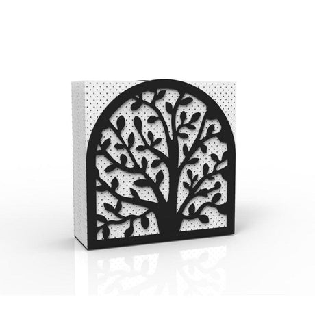 Decorelax Hayat Ağacı Temalı Siyah Metal Peçetelik