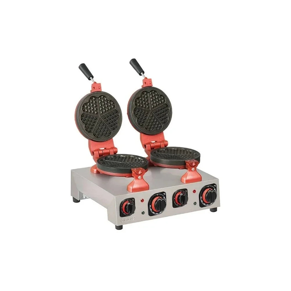 Omake WFL01.E22.0201 Zamanlayıcılı Kalp Model Çiftli Endüstriyel Waffle Makinesi