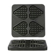 Omake WFL21.KLP.0701 Kare Yuvarlak Waffle Makinesi Kalıbı, Çubuklu Kalp Model