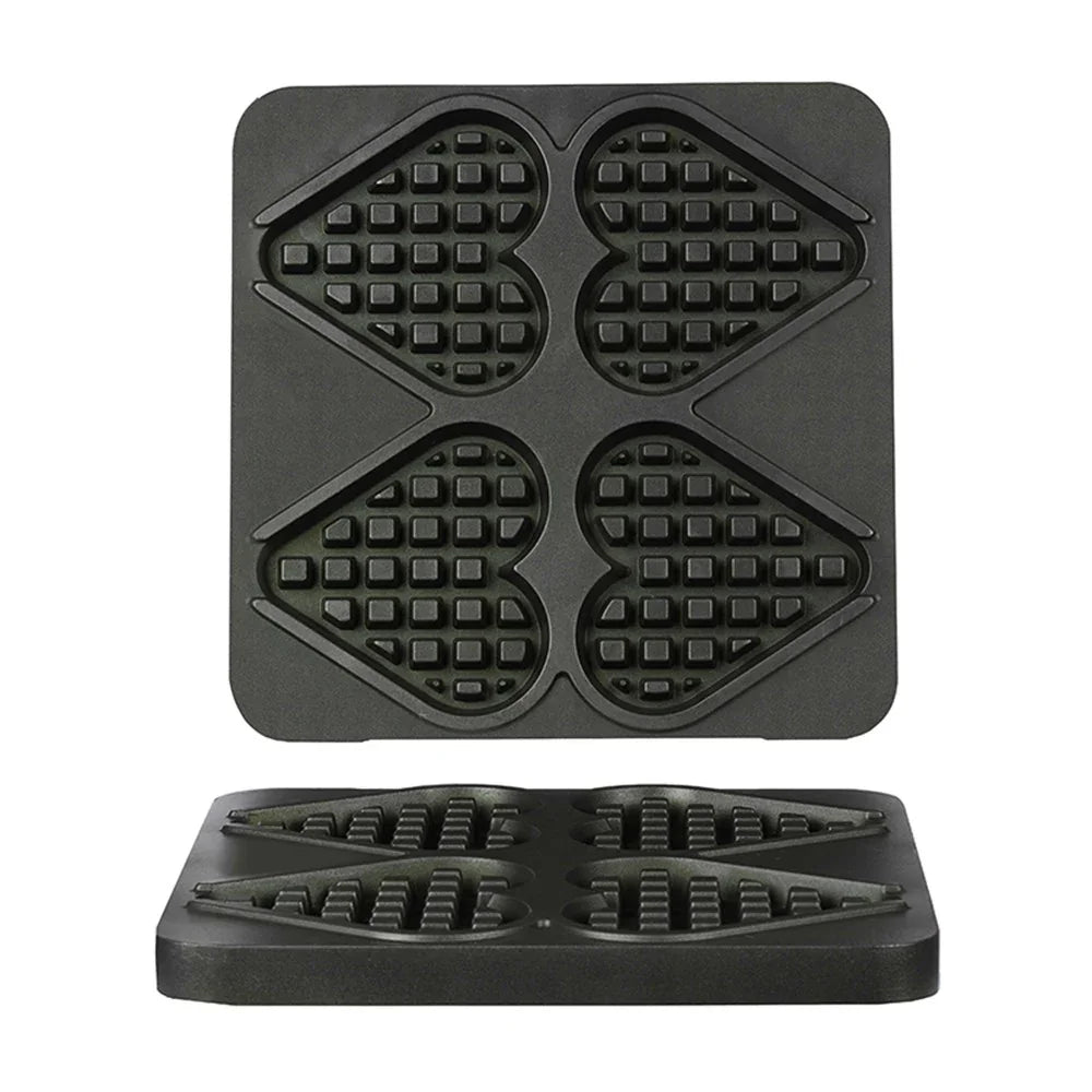 Omake WFL21.KLP.0701 Kare Yuvarlak Waffle Makinesi Kalıbı, Çubuklu Kalp Model