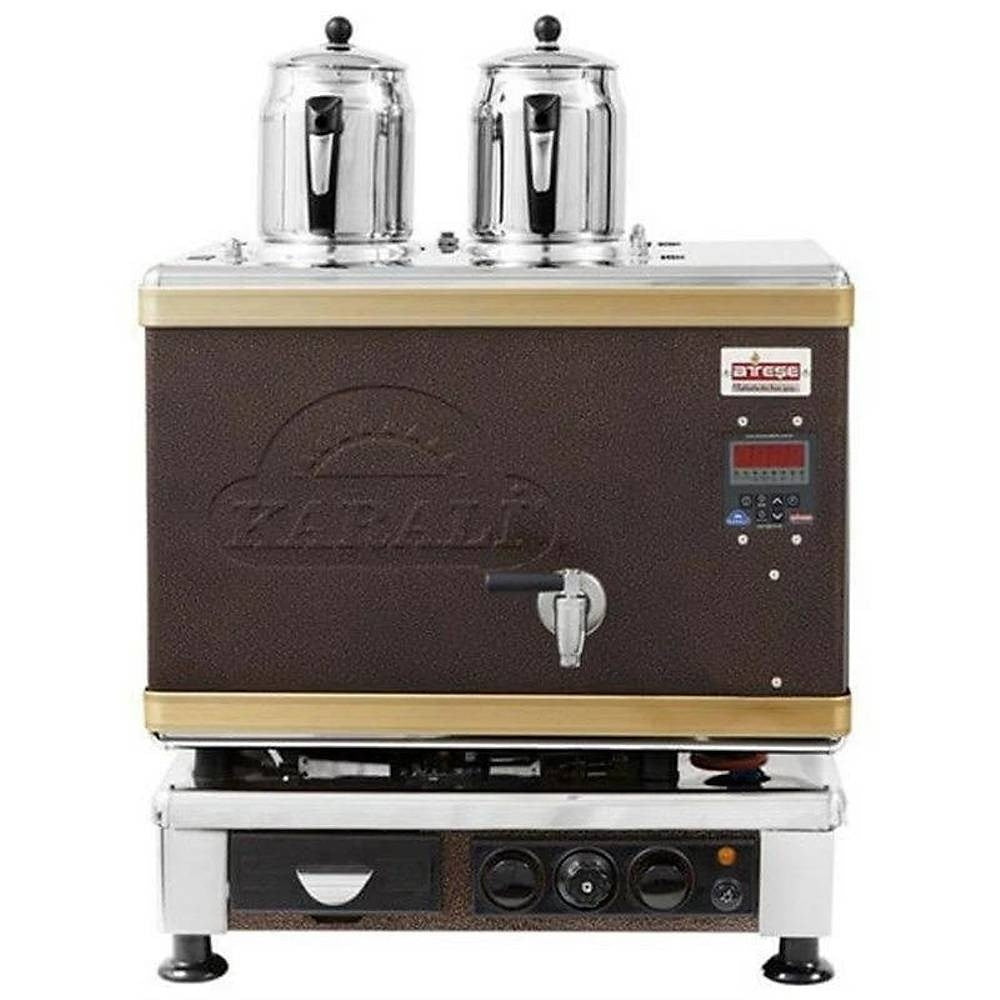 Ateşe TSGE02 Titanium Akıllı Dijital Çay Kazanı, Gazlı & Elektrikli, 2 Demlik Kapasiteli, Statik