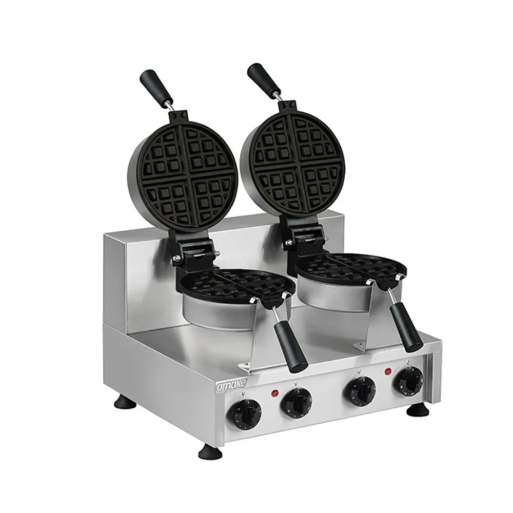 Omake WFL12.E22.0101 Çiftli Döner Yuvarlak Waffle Makinesi Amerikan Model, Zamanlayıcılı, Elektrikli