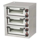 Omake FPZ01.E31.0403 Üçlü Katlı Pizza Fırını, 39 cm x 3 Pizza Kapasiteli, Elektrikli 