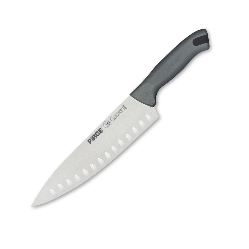 Pirge Gastro Şef Bıçağı Oluklu 23 cm Gri - Mutbaka
