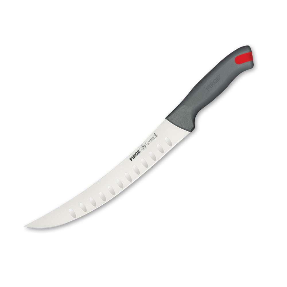 Pirge Gastro Kavisli Et Doğrama Bıçağı Oluklu 21 cm Gri - Mutbaka