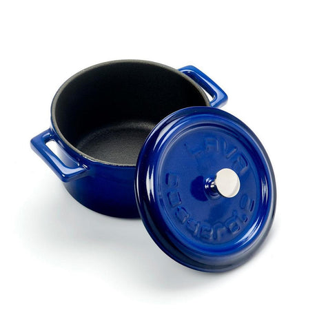 Lava Döküm Mini Tencere Trendy Serisi 10 cm Mavi - Mutbaka