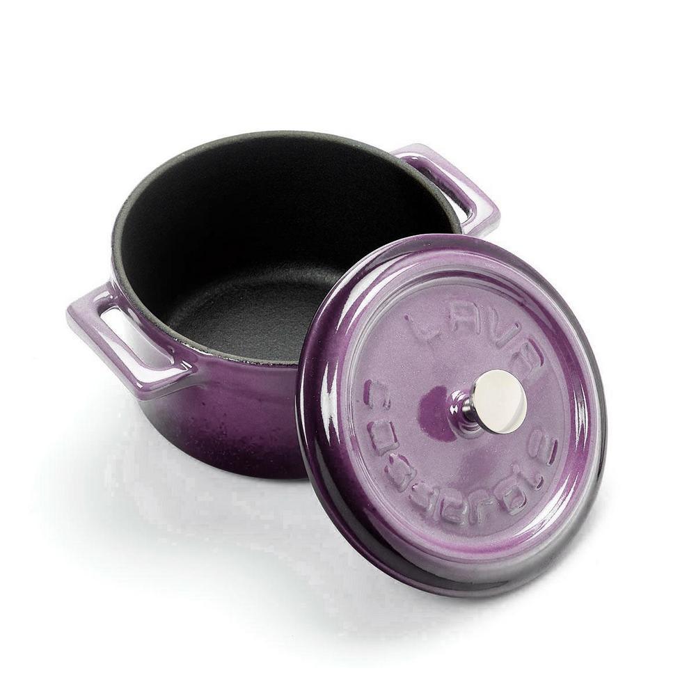 Lava Döküm Mini Tencere Trendy Serisi 10 cm Mor - Mutbaka