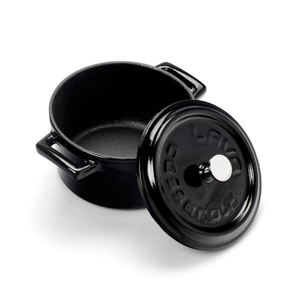 Lava Döküm Mini Tencere Trendy Serisi 10 cm Siyah - Mutbaka