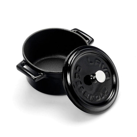 Lava Döküm Mini Tencere Trendy Serisi 10 cm Siyah - Mutbaka