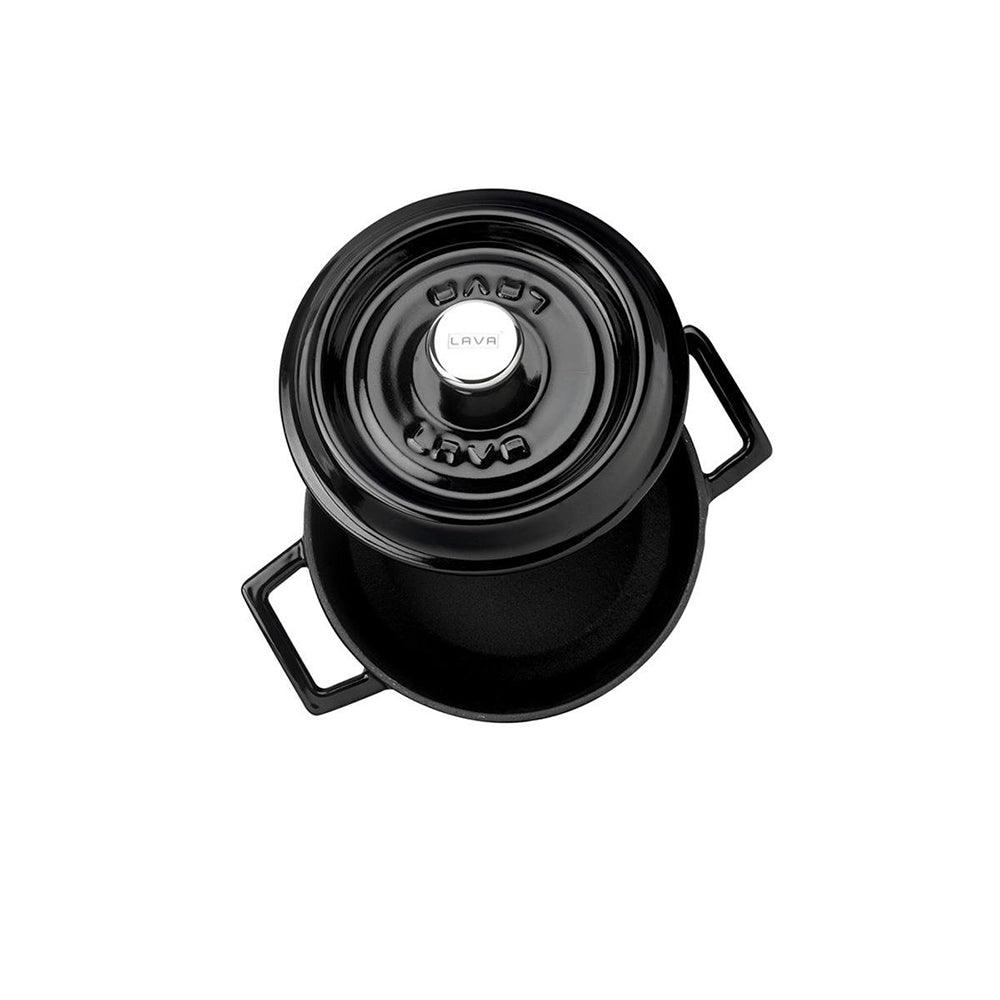 Lava Yuvarlak Döküm Tencere Trendy 14 cm Siyah - Mutbaka