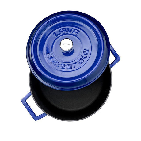 Lava Yuvarlak Döküm Tencere Trendy 24 cm Mavi - Mutbaka