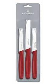 Victorinox Soyma Bıçağı Seti 3 Adet Kırmızı - Mutbaka
