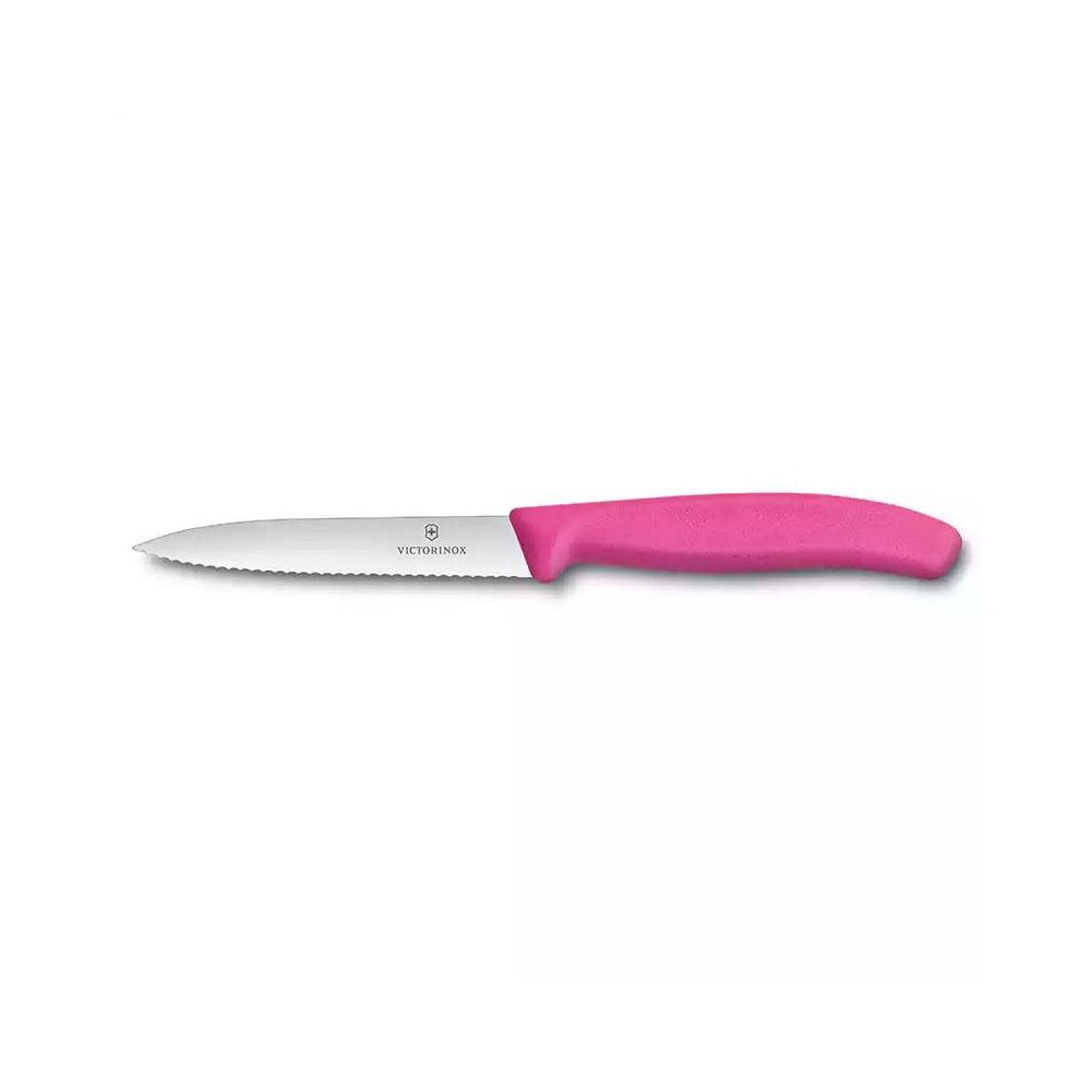 Victorinox Tırtıklı Soyma Bıçağı 10 cm Pembe - Mutbaka