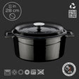 Lava Yuvarlak Döküm Tencere Trendy 28 cm Siyah - Mutbaka