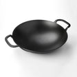 Lava Yuvarlak Wok Döküm Demir Yekpare Çift Kulplu 38 cm - Mutbaka