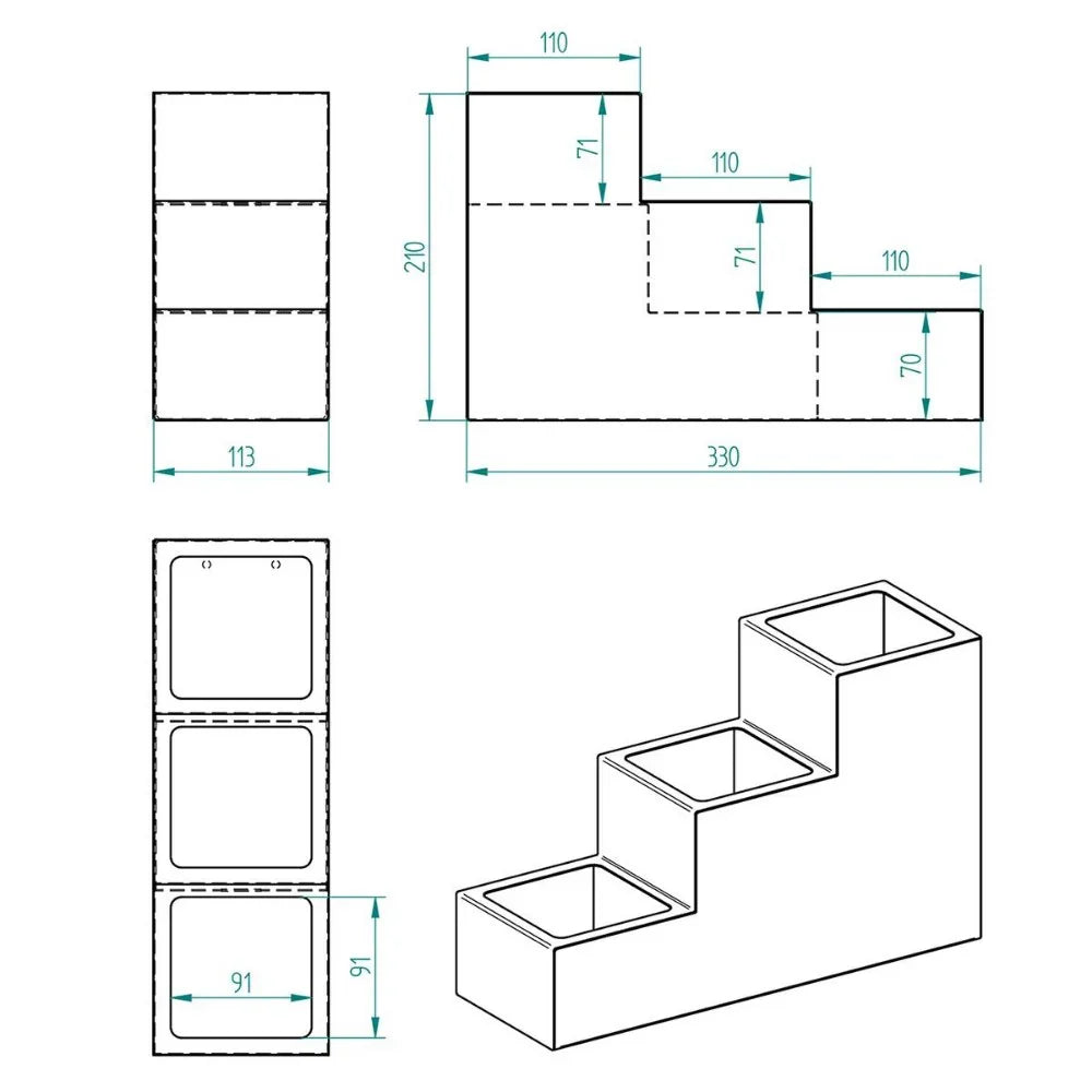 Decorelax 3 KATLI 3 BÖLMELİ ŞURUP MODEL 2 - SOS STANDI 