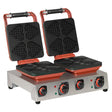 Omake WFL21.E22.0701 Çiftli Kare Waffle Makinesi Çubuklu Kalp Model, Zamanlayıcılı, Elektrikli