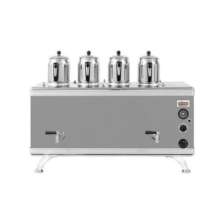 Ateşe GCIGE04 Gold Compact Otomatik Çay Kazanı, Gazlı & Elektrikli, 4 Demlik Kapasiteli, İnoks