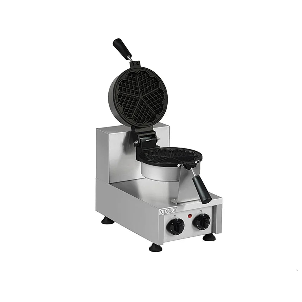 Omake WFL12.E12.0201 Tekli Döner Yuvarlak Waffle Makinesi Kalp Model, Zamanlayıcılı, Elektrikli