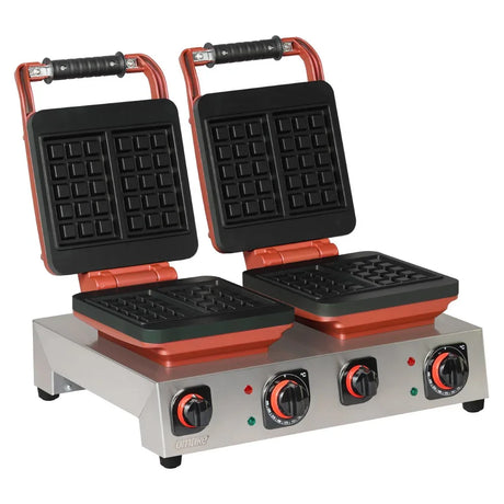 Omake WFL21.E22.0101 Çiftli Kare Waffle Makinesi Brüksel Model, Zamanlayıcılı, Elektrikli