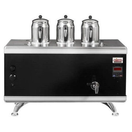 Ateşe TCSGE03 Titanium Compact Akıllı Dijital Çay Kazanı, Gazlı & Elektrikli, 3 Demlik Kapasiteli, Statik