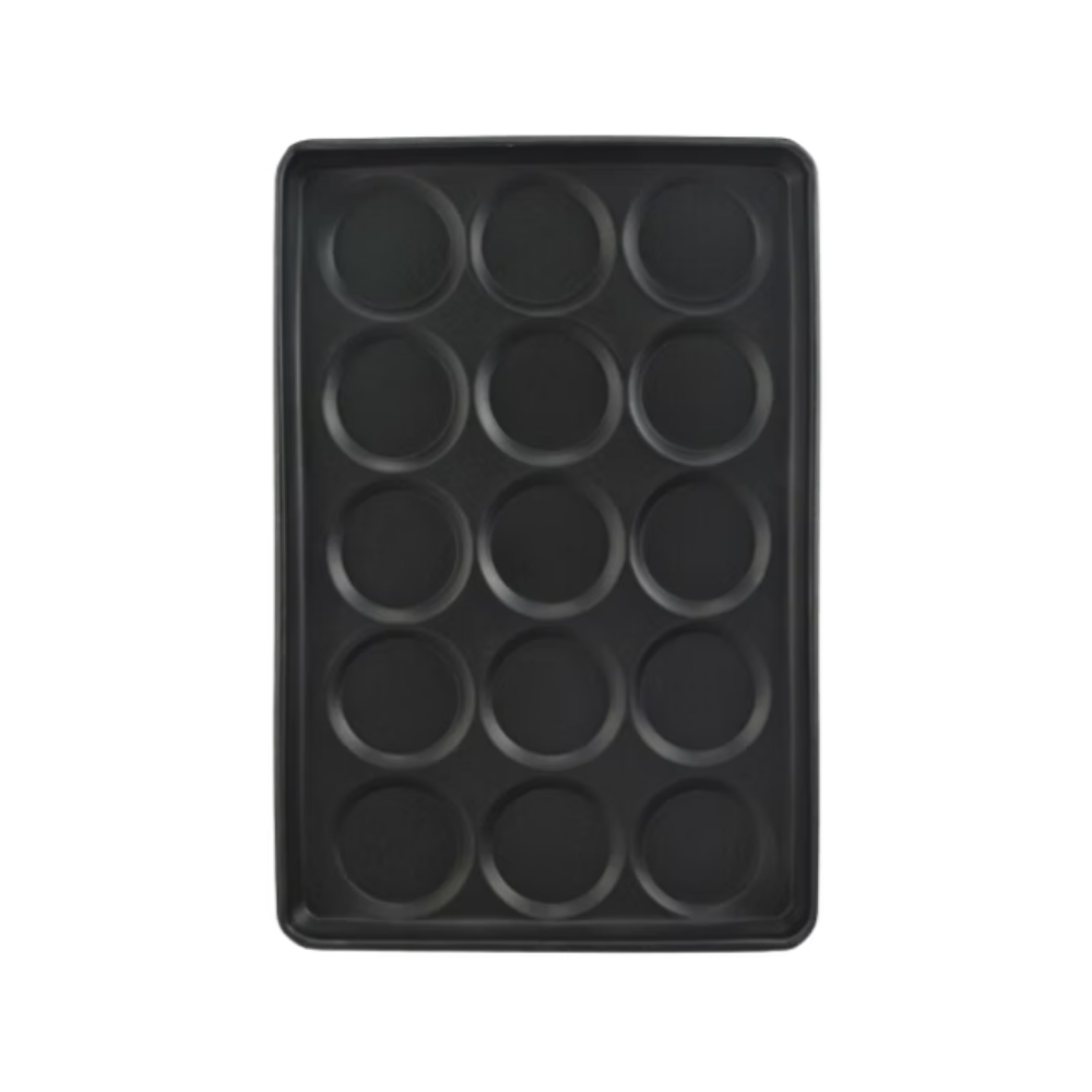 Almetal AL-HET.K.15.40.60.105 Teflon Kaplamalı Alüminyum Hamburger Ekmek Tava (105 mm) 40x60 cm 15 Göz